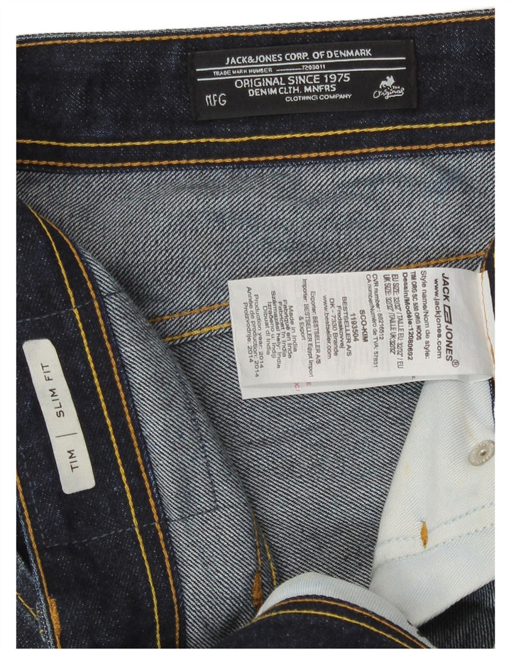 Jack & Jones Herre Tim Slim Jeans W32 L32 Marineblå Bomuld