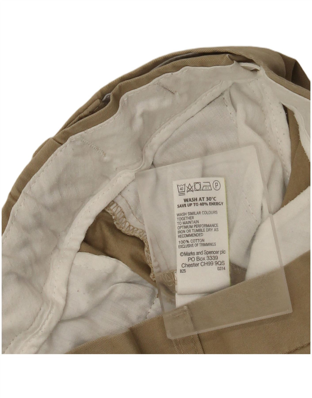 Marks & Spencer Herre Chino Shorts W38 XL Beige Bomuld