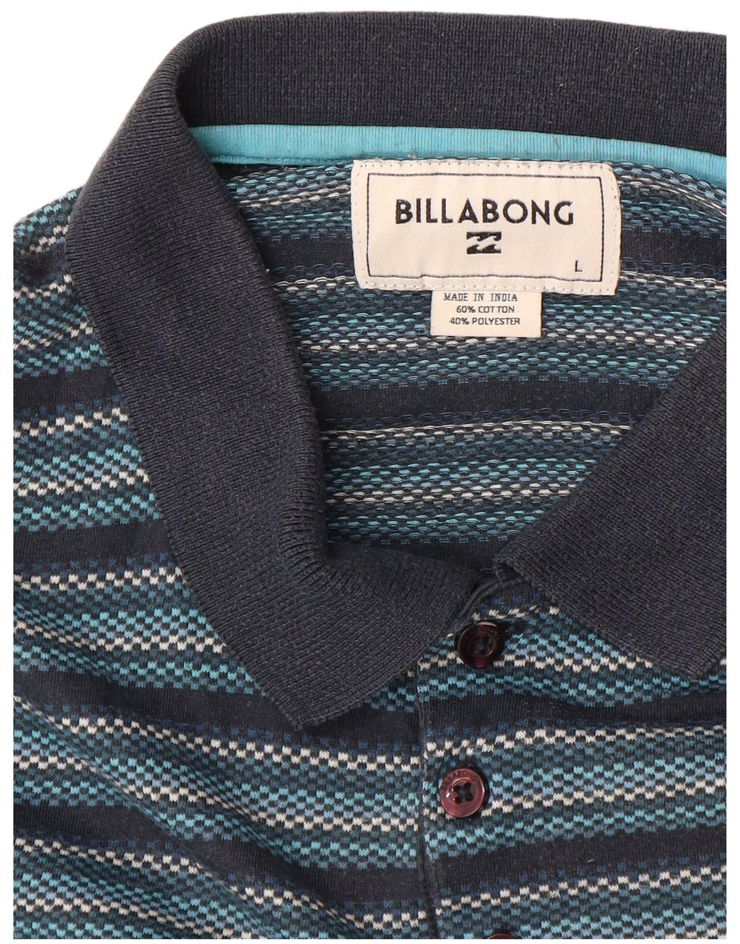 Billabong herre poloskjorte stor marineblå stribet bomuld