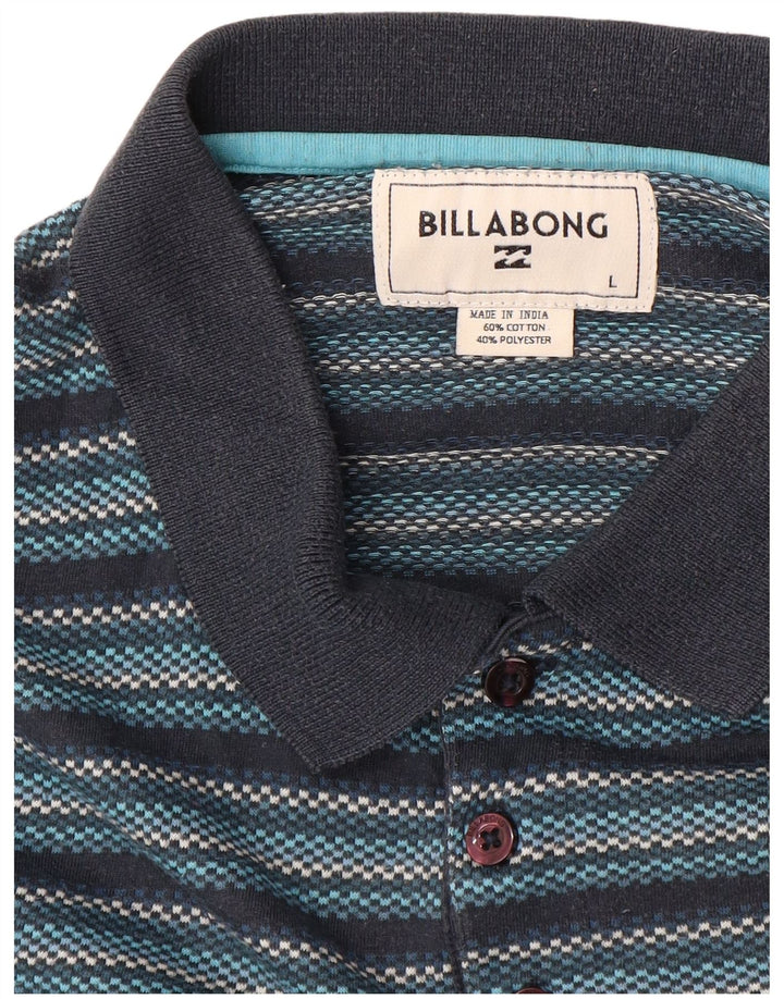 Billabong herre poloskjorte stor marineblå stribet bomuld