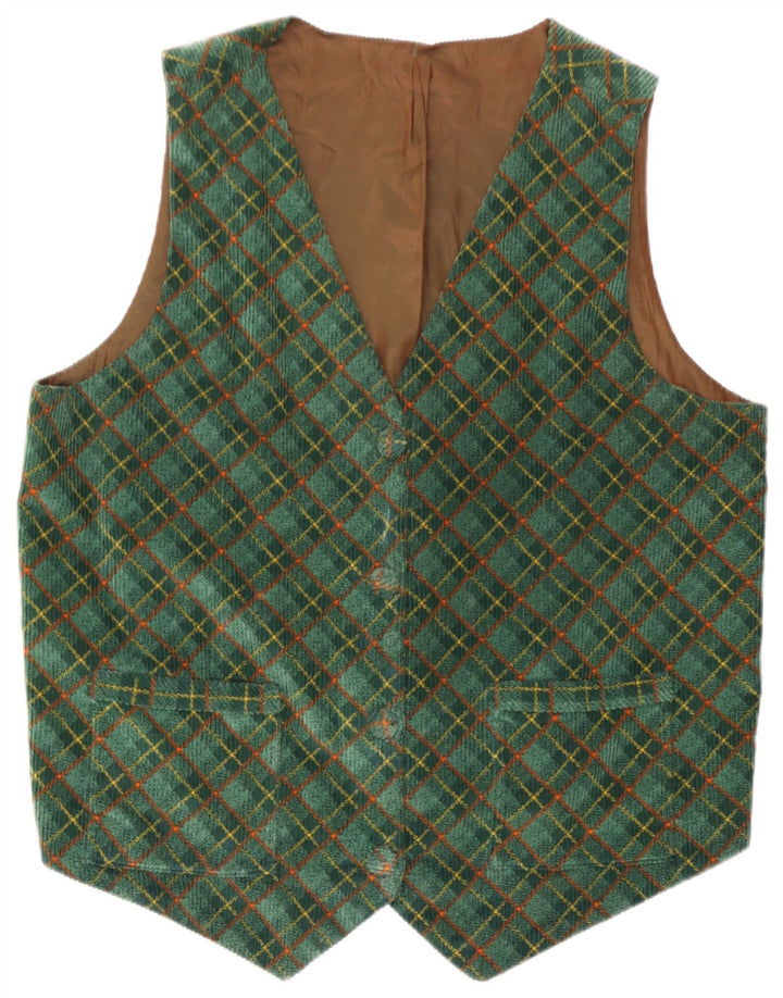 Vintage damevest UK 16 Stor grøn ternet