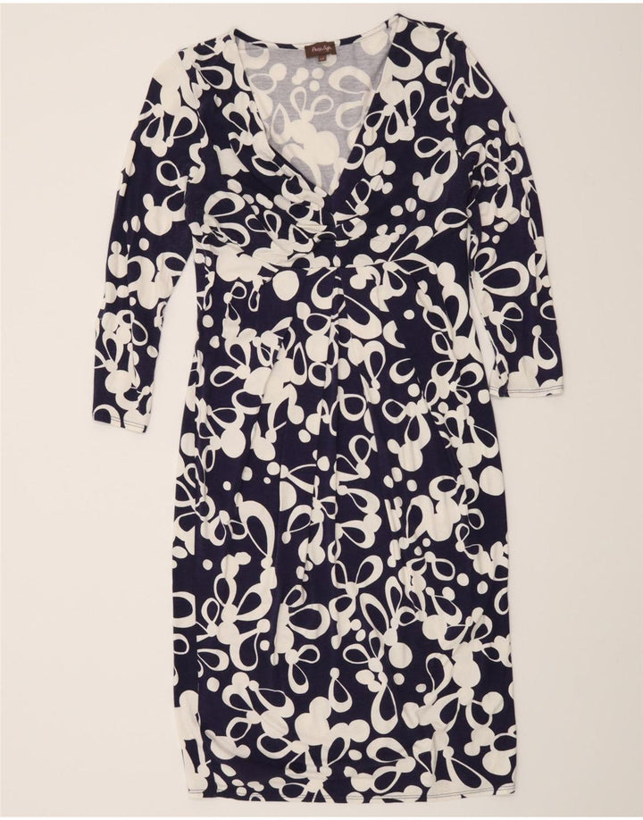 Phase Eight Kvinders Abstrakt Mønster Skede Kjole UK 12 Medium Navy Blue