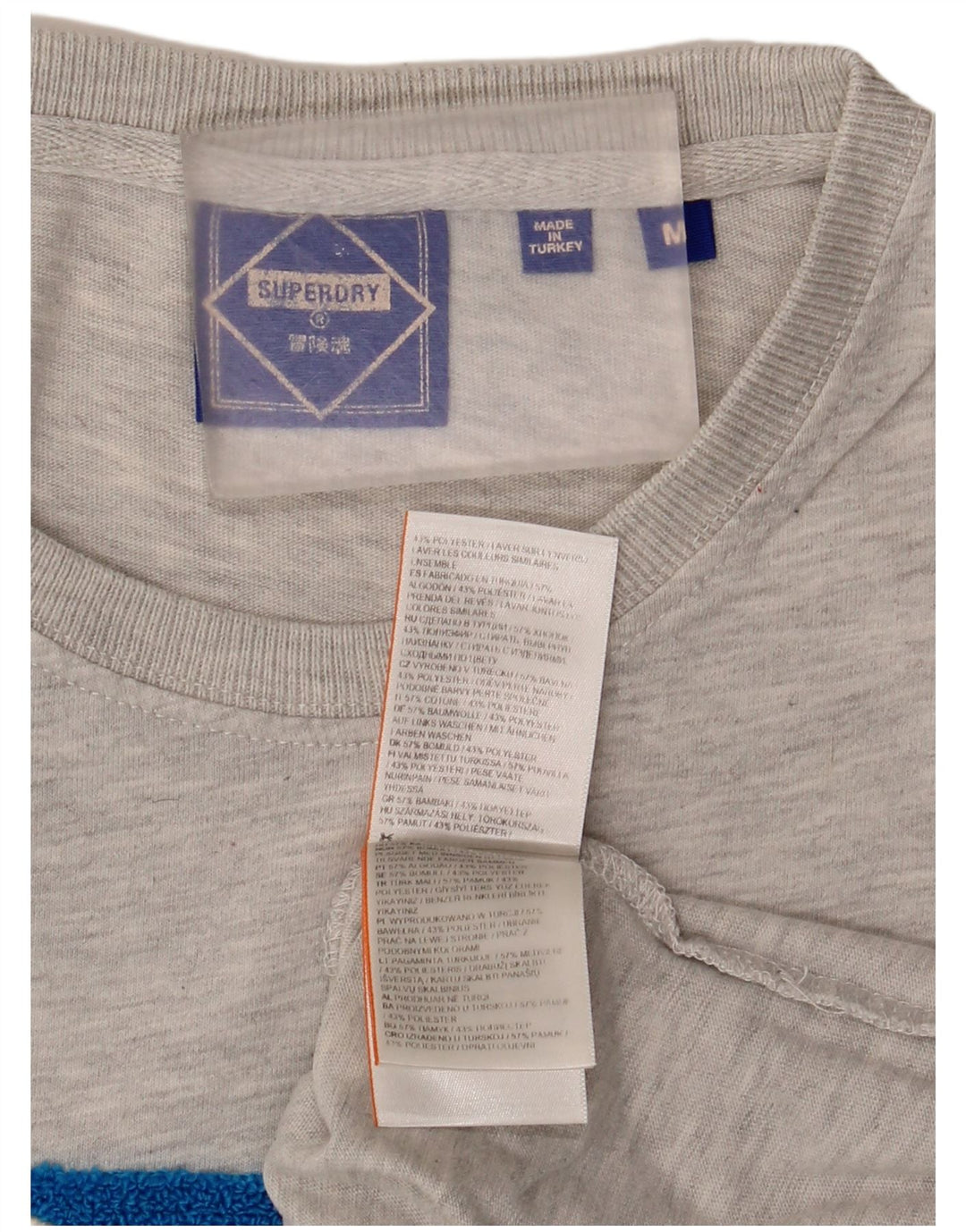 Superdry grafisk t-shirt til mænd, mellemgrå flækket bomuld
