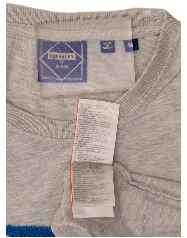 Superdry grafisk t-shirt til mænd, mellemgrå flækket bomuld