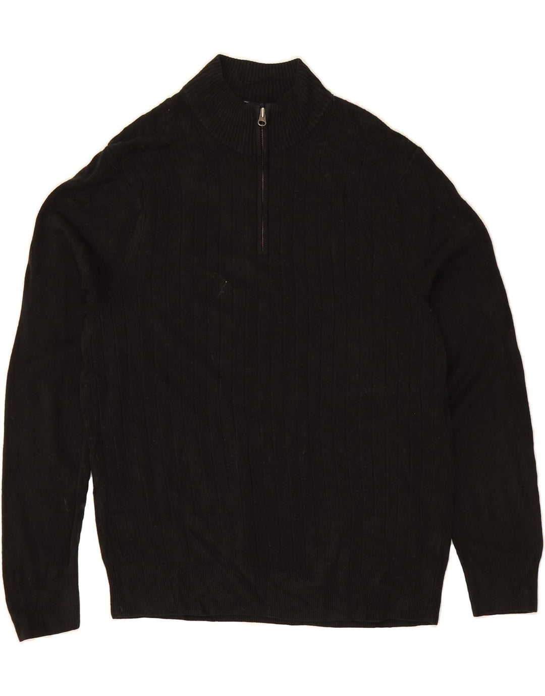 DOCKERS Mens Zip Neck Jumper Sweater Large Black Acrylic Vintage Dockers and Second-Hand Dockers from Messina Hembry 