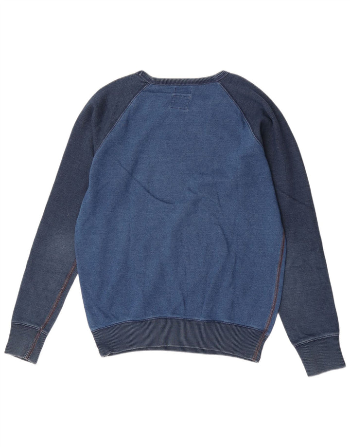 Diesel Herre sweatshirt Jumper Medium Blue Colourblock Bomuld