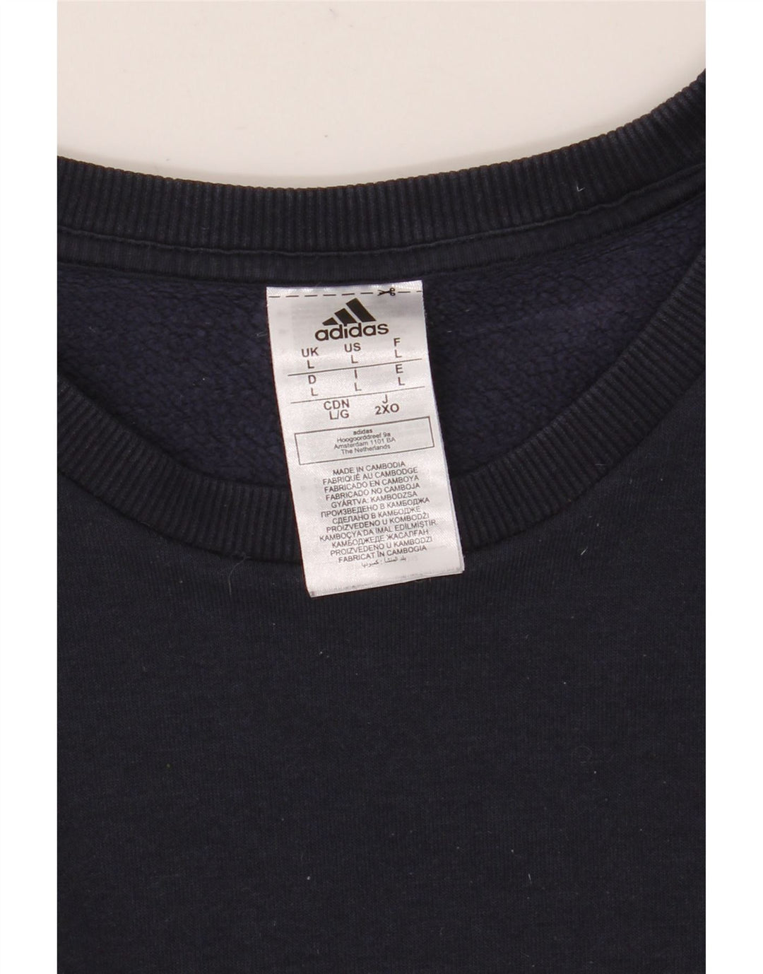 Adidas Sweatshirt til mænd, stor marineblå bomuld