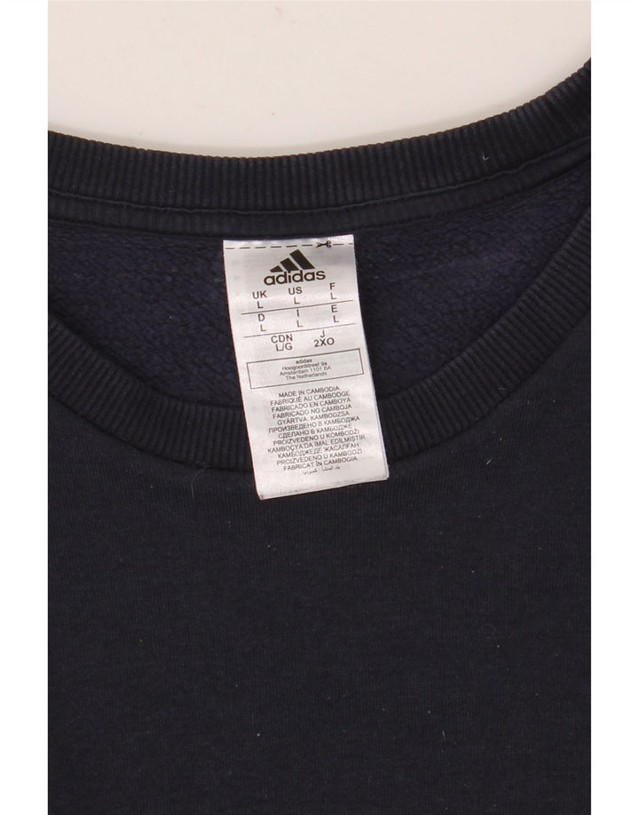 Adidas Sweatshirt til mænd, stor marineblå bomuld
