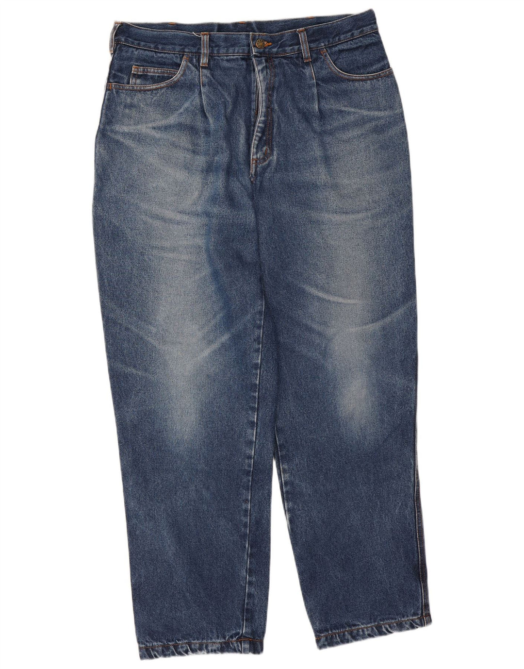 Vintage Herre Cargo Tapered Jeans W36 L31 Blå Bomuld