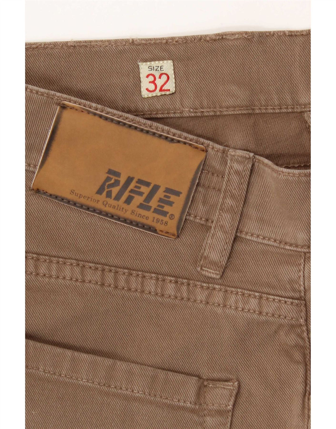 Rifle Dame Slim Jeans W32 L34 Beige Bomuld