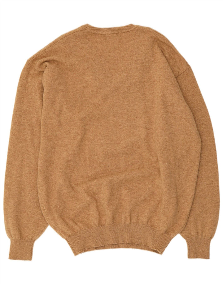 Massimo Dutti Herre V-hals sweater XL Beige Uld