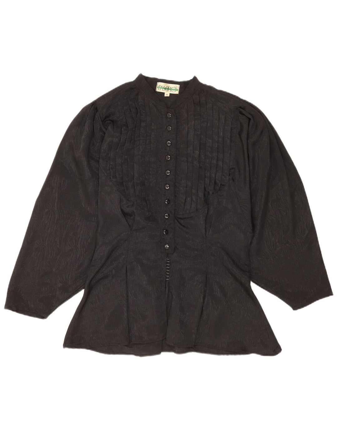 Fascino skjortebluse til kvinder UK 14 Medium Black Animal Print Polyester