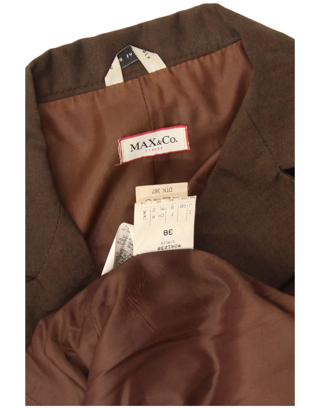 Max & Co. Dame 3-knaps blazerjakke UK 6 XS Brun viskose