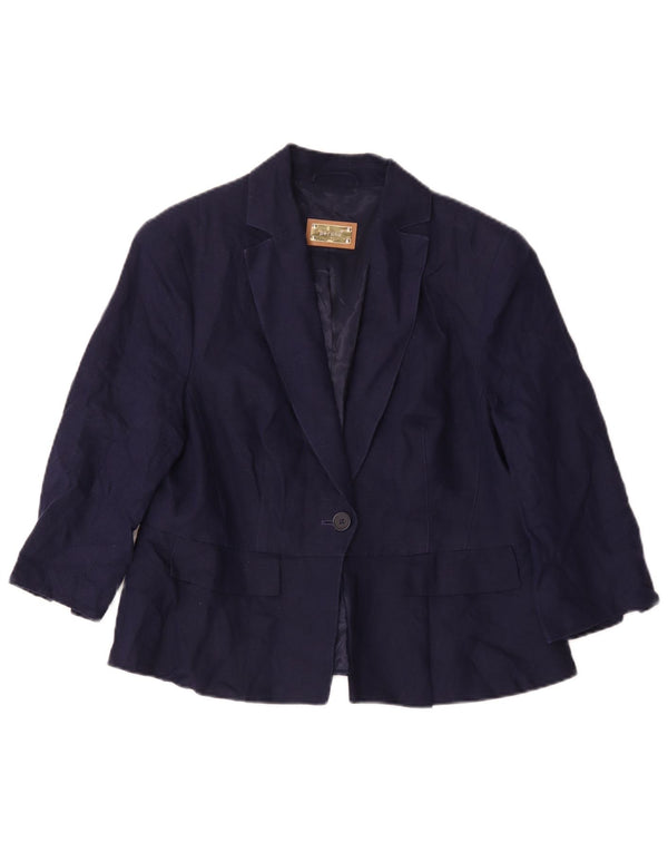 Marks & Spencer Dame 3/4-ærmet blazerjakke UK 14 Large Navy Blue