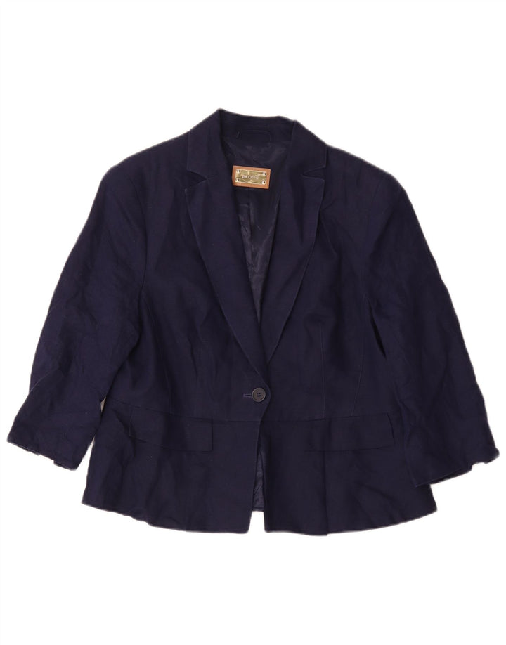 Marks & Spencer Dame 3/4-ærmet blazerjakke UK 14 Large Navy Blue