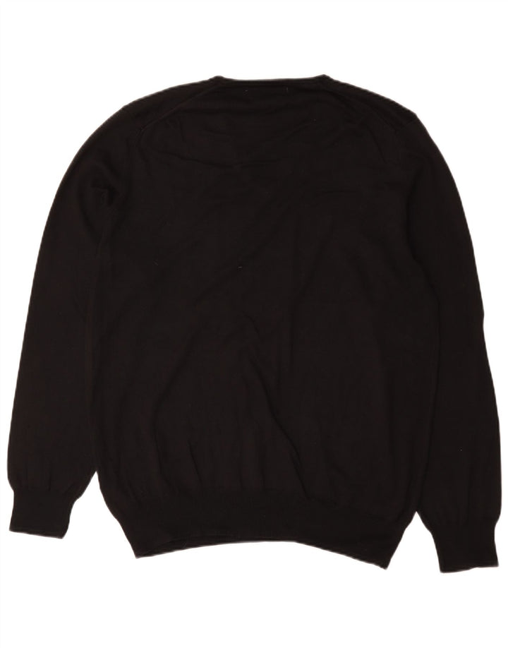 Zara Herre V-hals sweater Stor sort bomuld