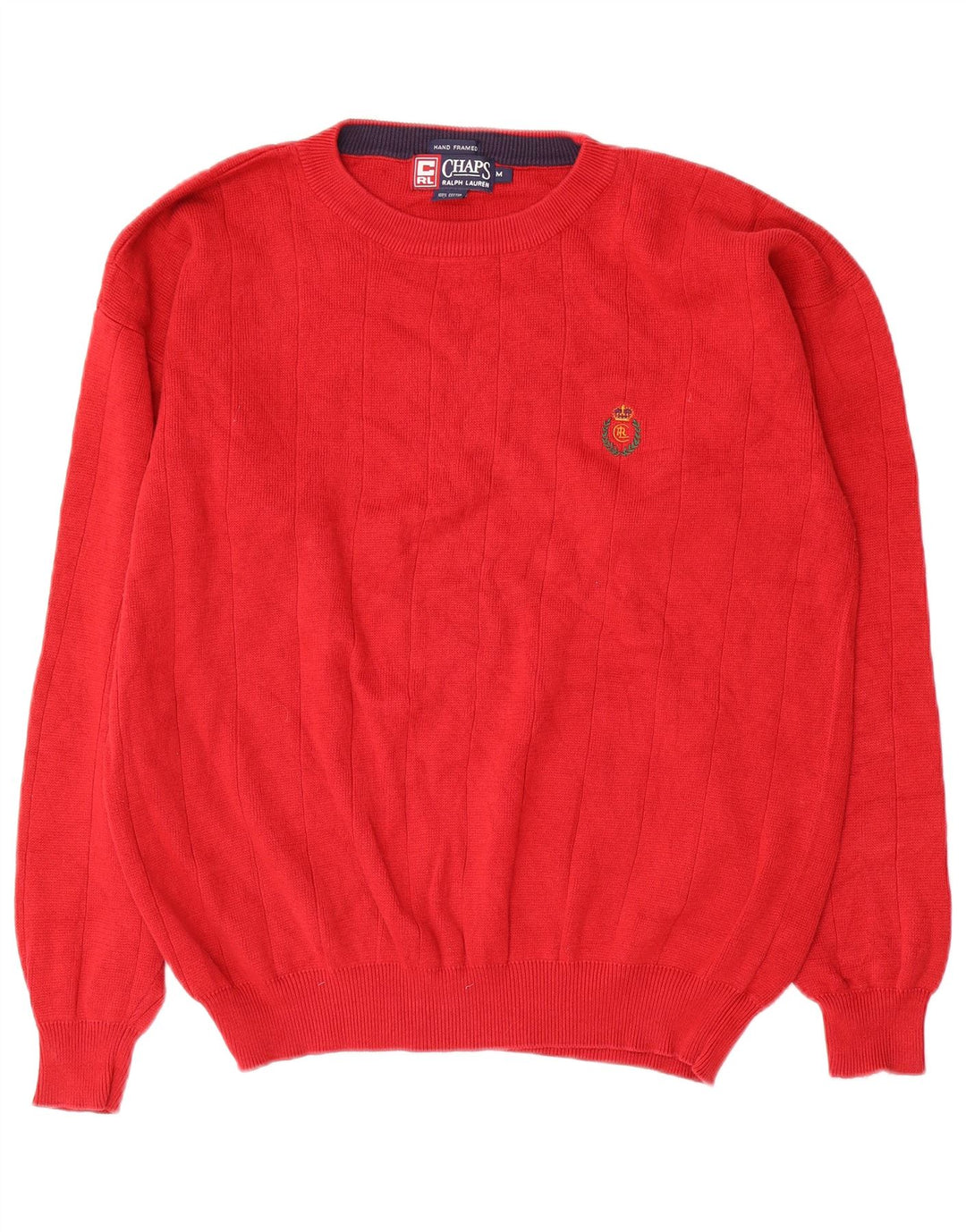 Chaps Ralph Lauren Herre Crew Neck Jumper Sweater Medium Rød Bomuld