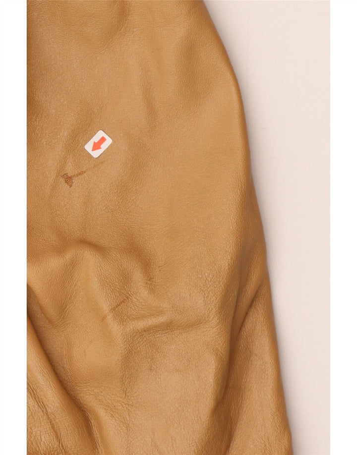 Vintage Herre Military Bomber Læderjakke UK 38 Medium Beige