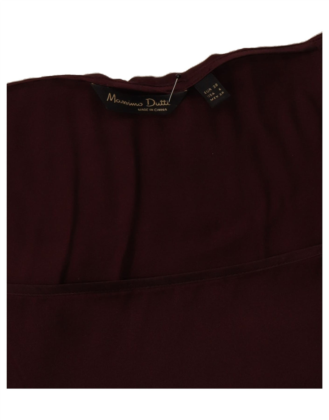 MASSIMO DUTTI Womens Long Sleeve Blouse Top EU 38 Medium Burgundy Vintage Massimo Dutti and Second-Hand Massimo Dutti from Messina Hembry 