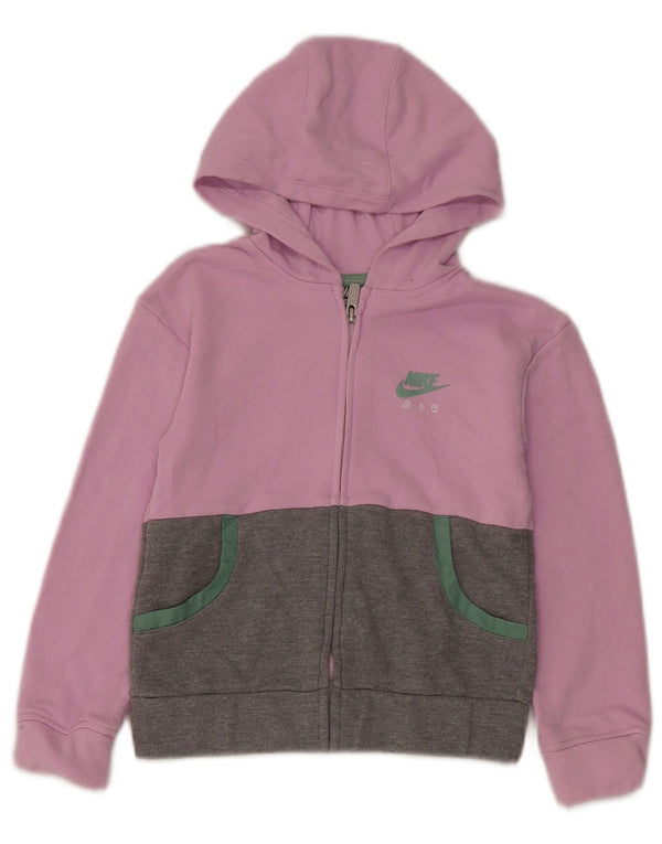 Nike hættetrøje med lynlås til piger 6-7 år Pink Colourblock Bomuld