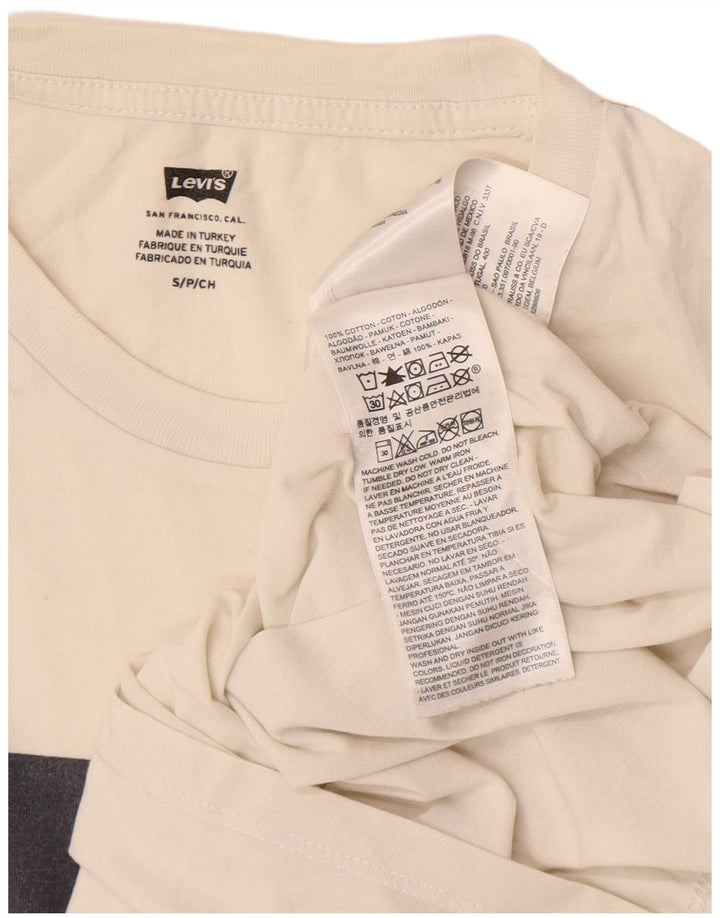 Levi's Herre grafisk T-shirt Top Lille Off White Bomuld