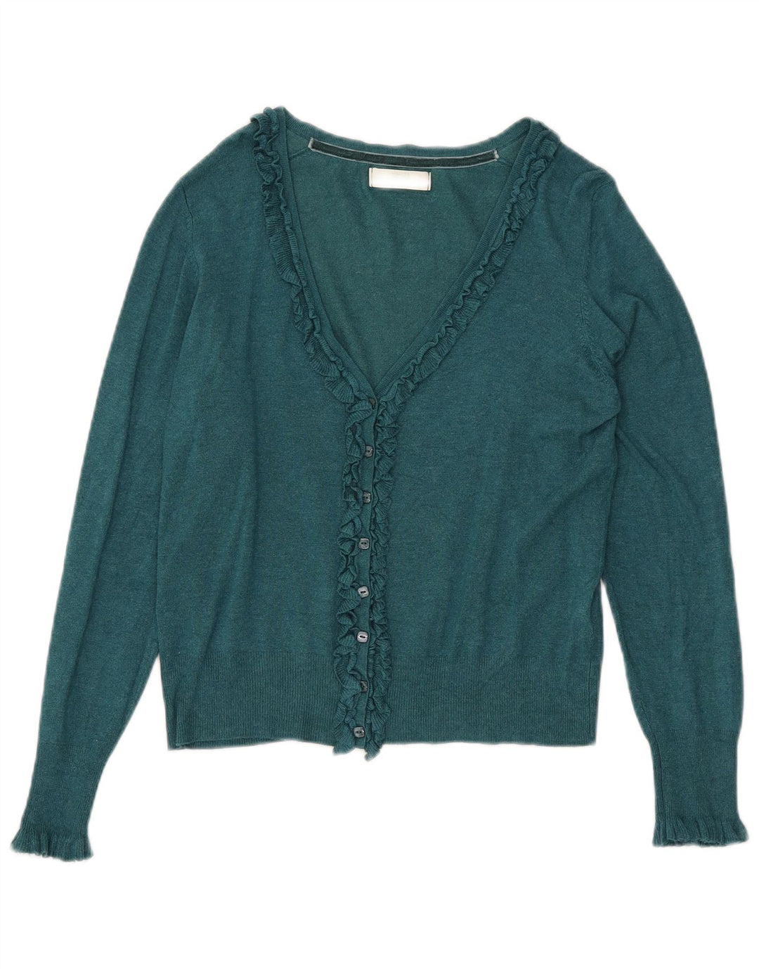 Marks & Spencer Dame Crop Cardigan Sweater UK 12 Medium Green
