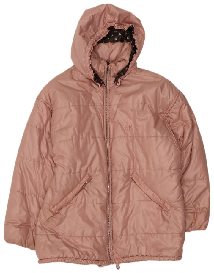 Belfe & Dame Hætte Oversized Polstret Jakke IT 46 Large Pink Polyester