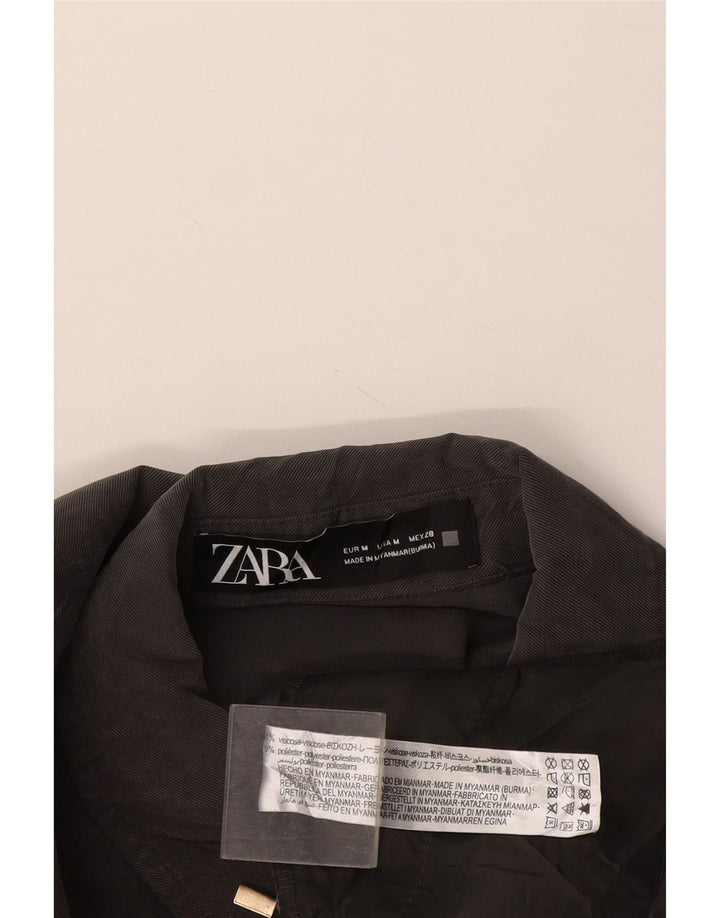 Zara skjortekjole til kvinder UK 14 Medium Grey Viscose