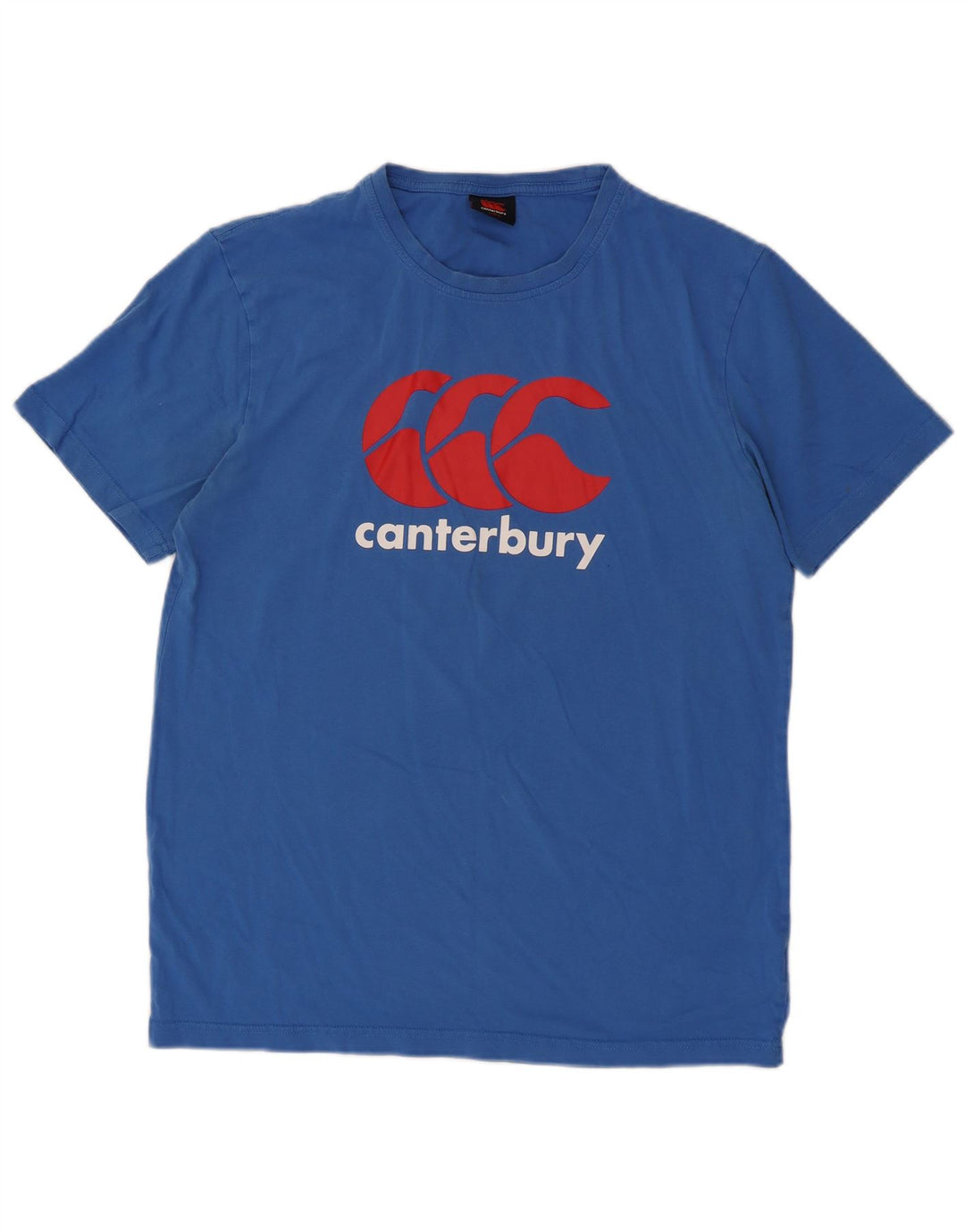 Canterbury Herre grafisk T-shirt Top Stor Blå Bomuld