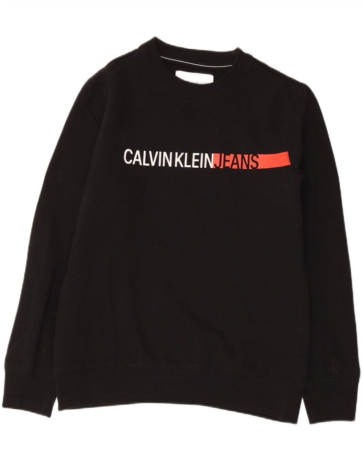 Calvin Klein Jeans Herre Grafisk Sweatshirt Jumper Stor Sort Bomuld
