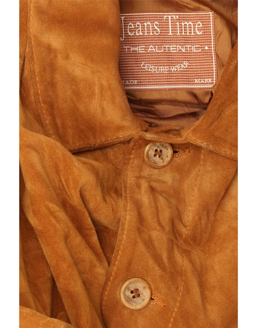 Vintage herre ruskindsjakke UK 42 XL beige læder
