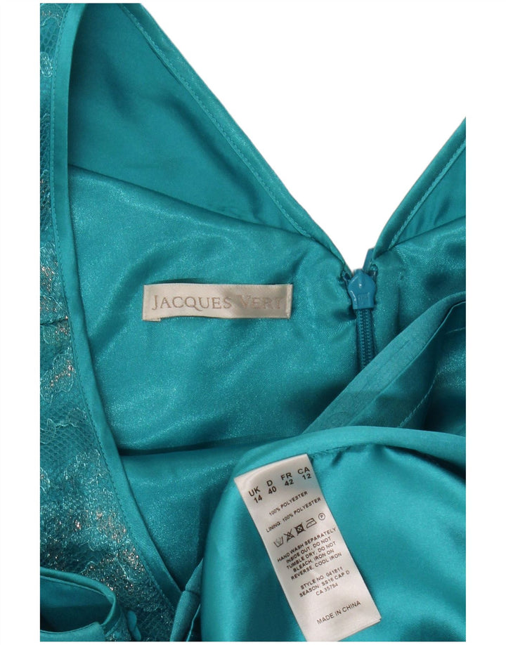 Jacques Vert Kvinders Ærmeløs Skede Kjole UK 14 Medium Blue Polyester