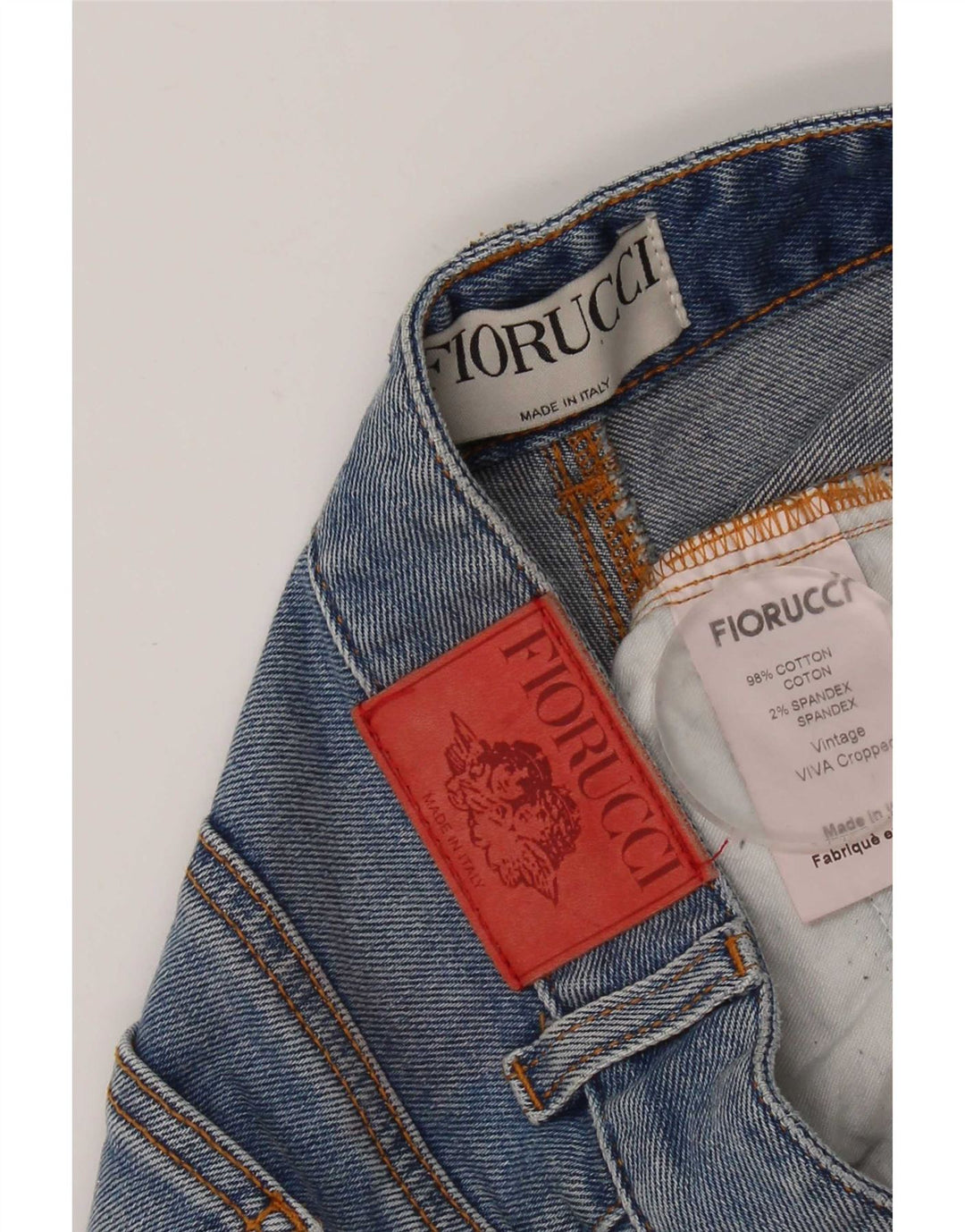 Fiorucci Dame Crop Bootcut Jeans W27 L24 Blå Bomuld
