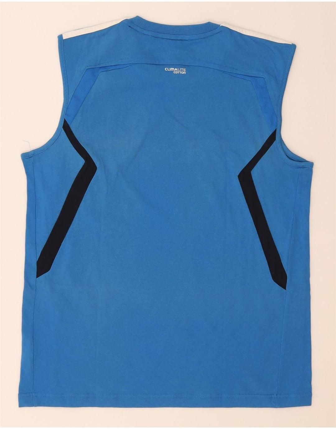 Adidas Herre Climalite Vest Top Stor Blå Colourblock Bomuld