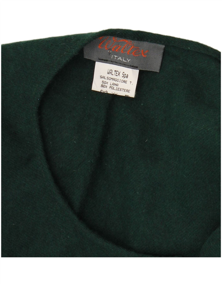 Vintage ponchofrakke til kvinder One Size Grøn uld