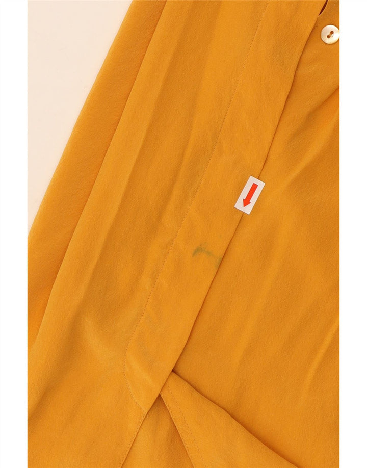 LES COPAINS Womens Shirt Blouse UK 18 XL Yellow Silk