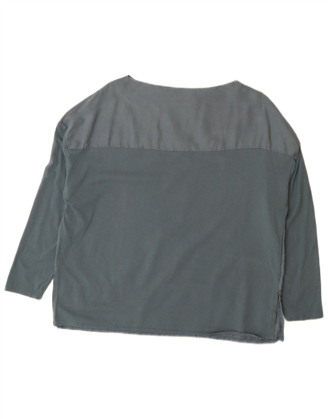 Zara Dame Oversized Bluse Top UK 10 Small Grey Colourblock Bomuld