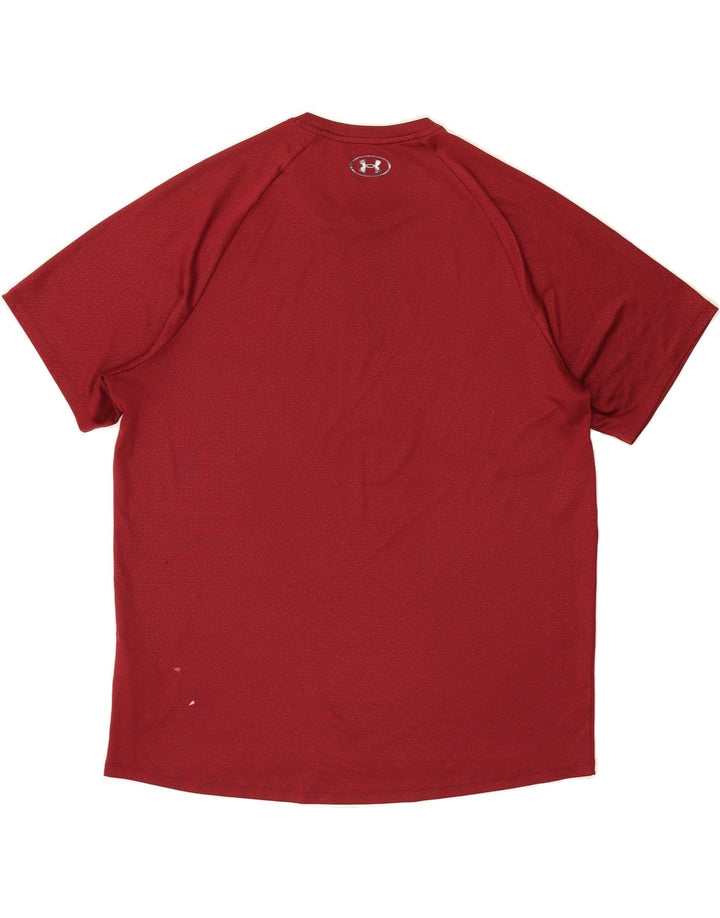 UNDER ARMOUR Mens T-Shirt Top XL Burgundy Geometric Polyester Vintage Under Armour and Second-Hand Under Armour from Messina Hembry 
