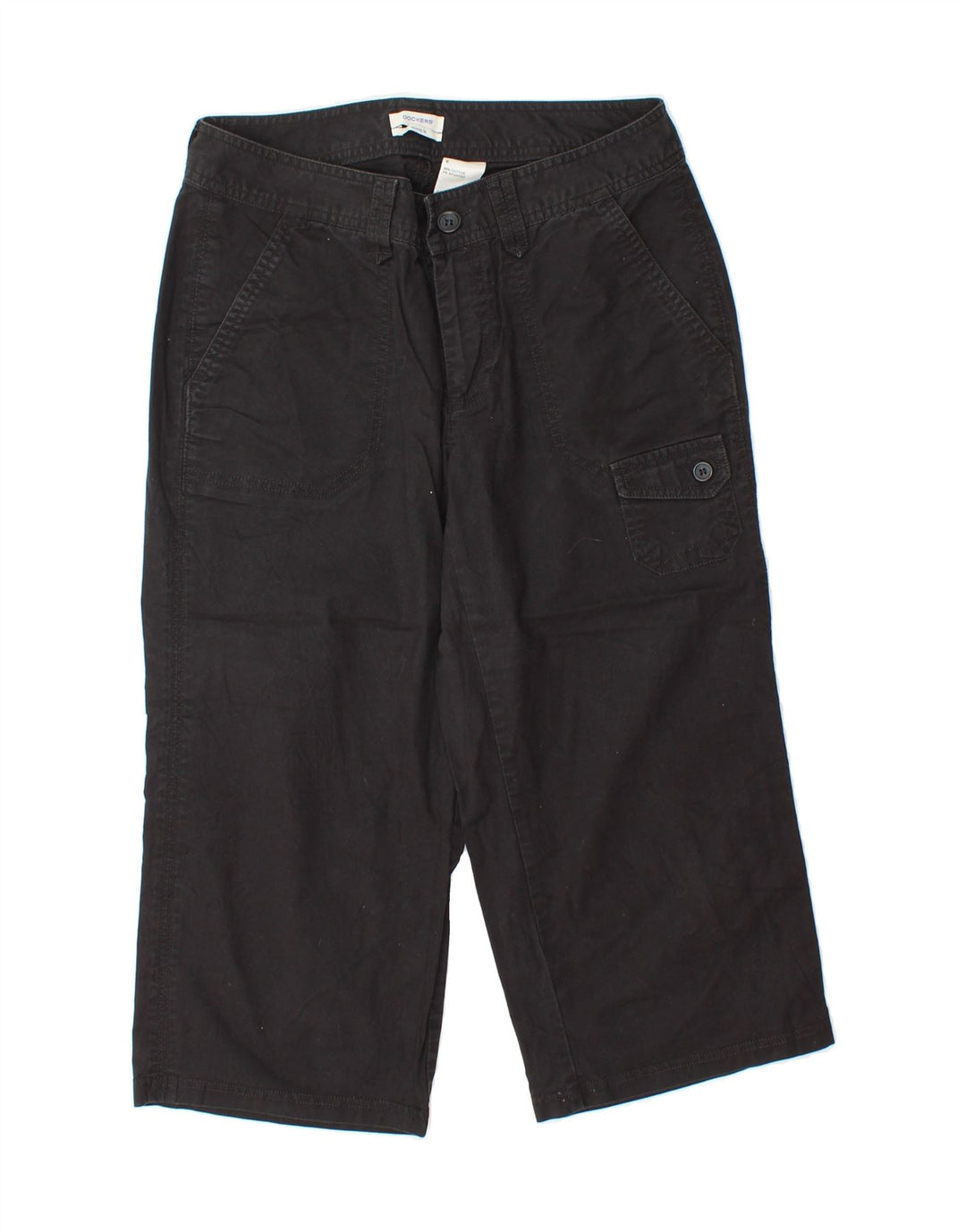 DOCKERS Womens Straight Capri Trousers US 4 Small W30 L20 Black Vintage Dockers and Second-Hand Dockers from Messina Hembry 