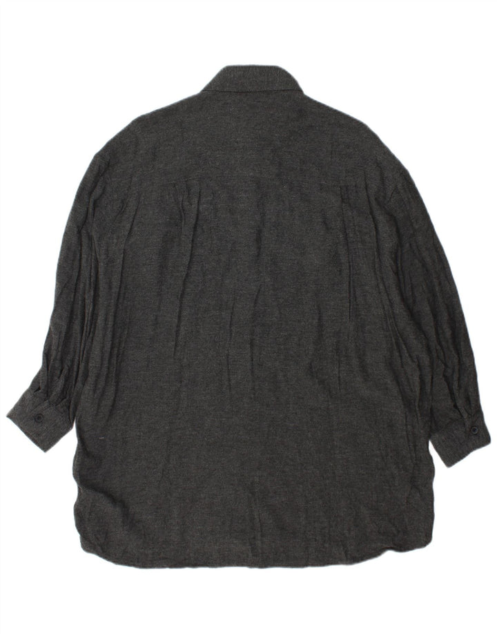Zara Kvinders Oversized Skjortekjole UK 10 Small Grey Viscose