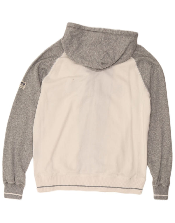 Champion Herre grafisk hættetrøje med lynlås XL Hvid Colourblock Bomuld