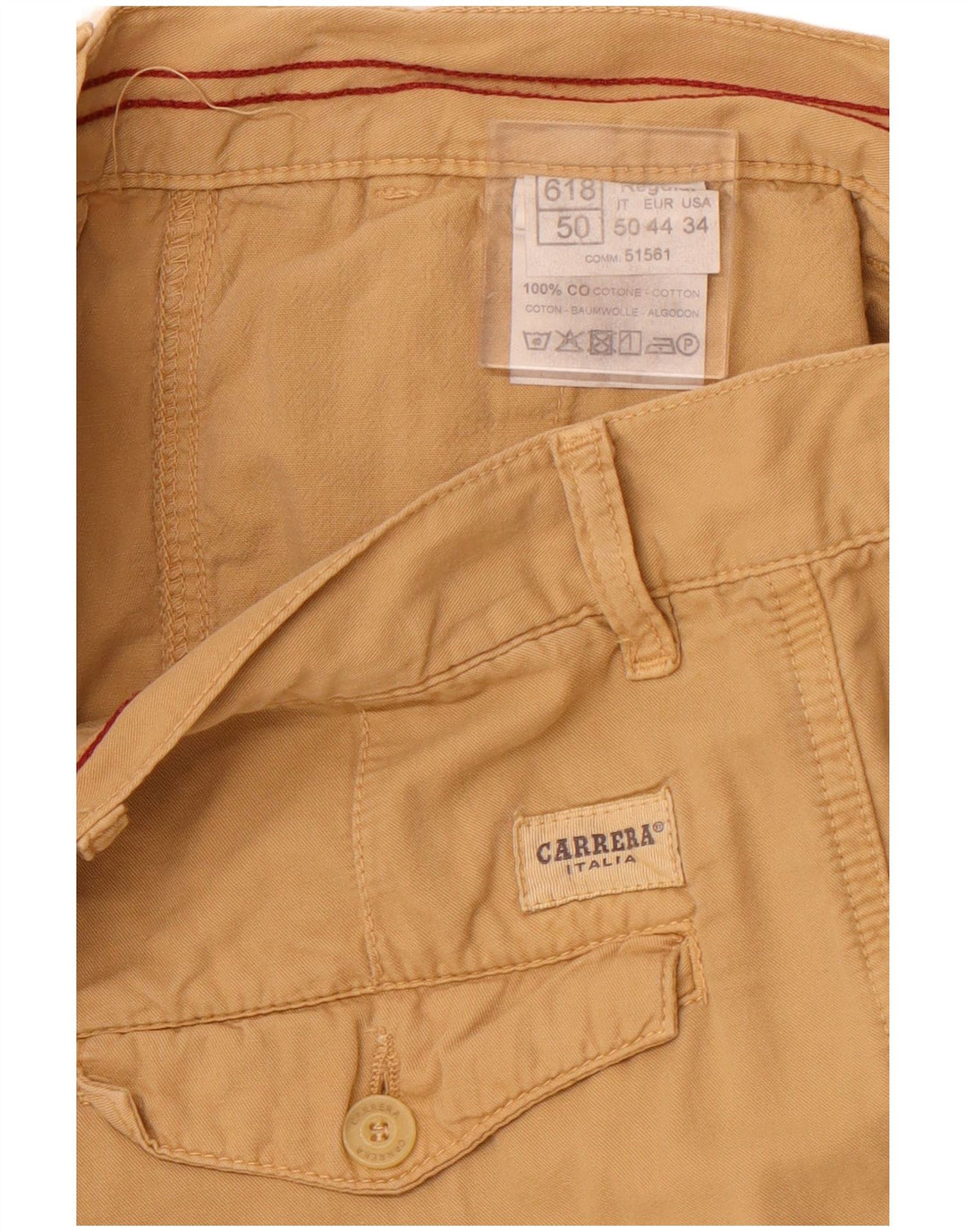 CARRERA Herre 618 Regular Cargo Shorts it 50 Large W34 Beige Bomuld