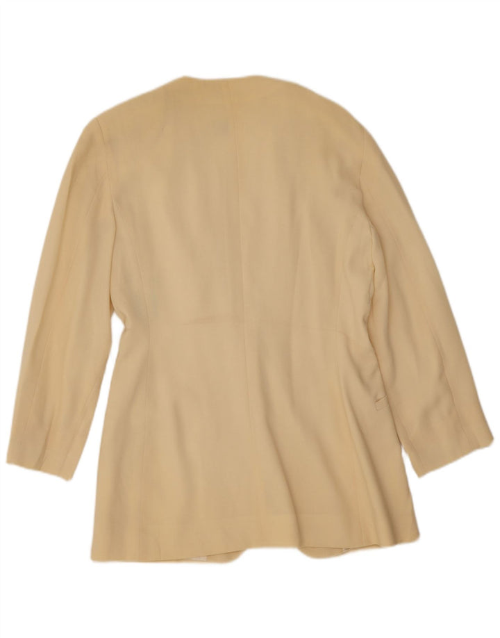 Marella Dame 1 Knap Blazer Jakke UK 12 Medium Gul Ny Uld