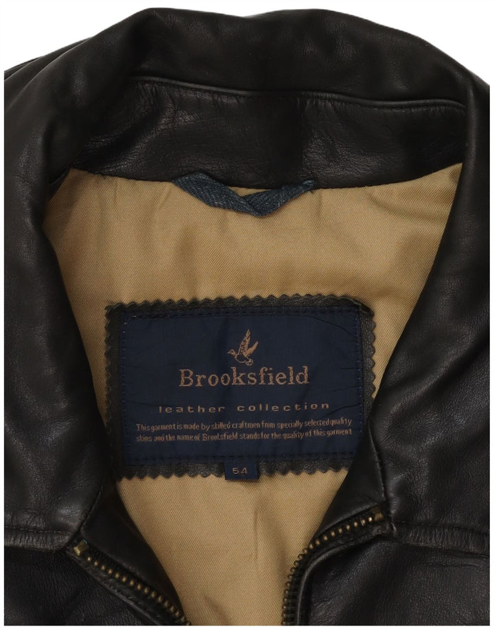 Brooksfield Herre Læderjakke UK 40 Stor Sort Læder Classic