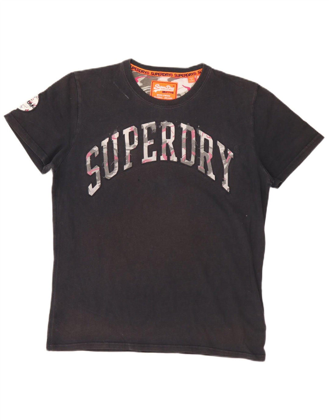 Superdry Grafisk T-shirt top til mænd XL sort bomuld
