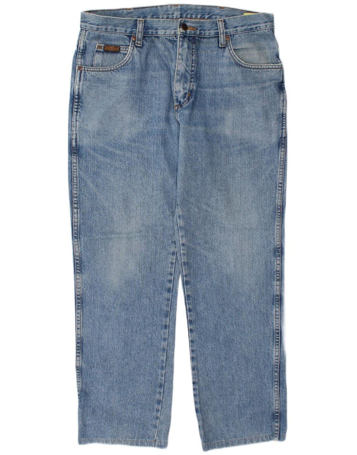 WRANGLER Womens Texas Straight Jeans W33 L30 Blue Cotton