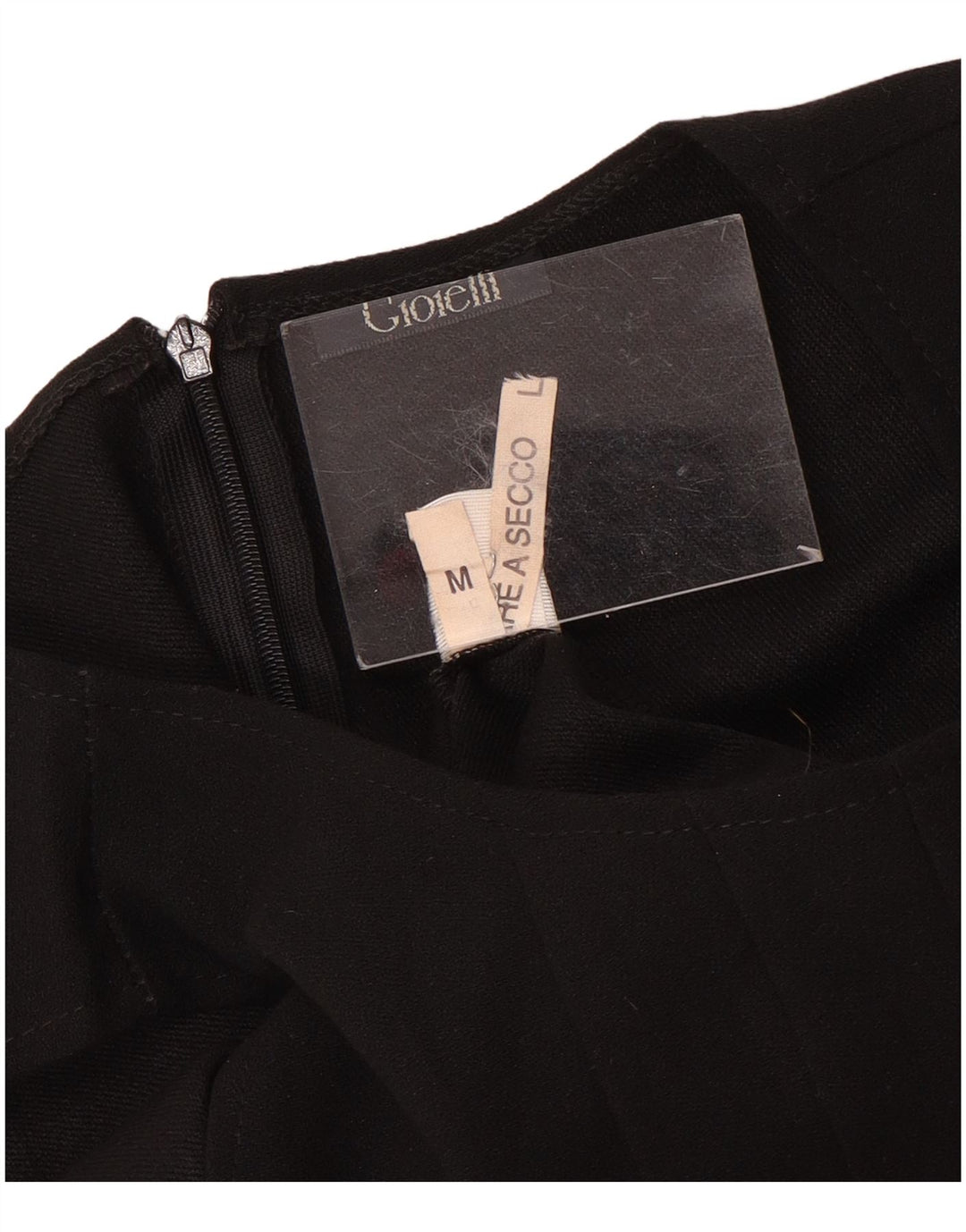 Vintage Kvinders Ærmeløs A-Line Kjole UK 12 Medium Sort Uld