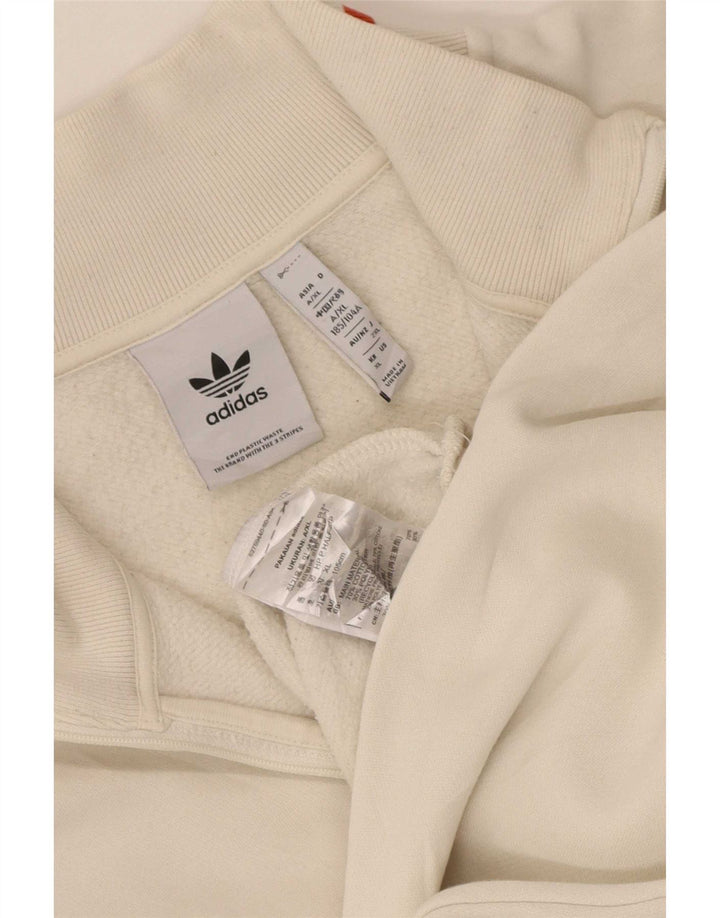 Adidas Sweatshirt med lynlås til mænd XL Hvid bomuld