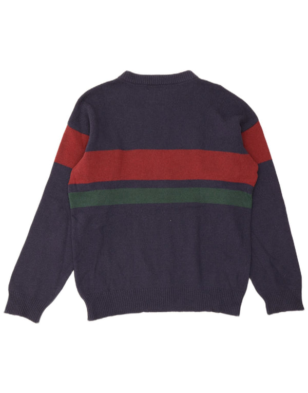 Iceberg Mens Graphic Boat Neck Jumper Sweater Large Navy Blue Striped