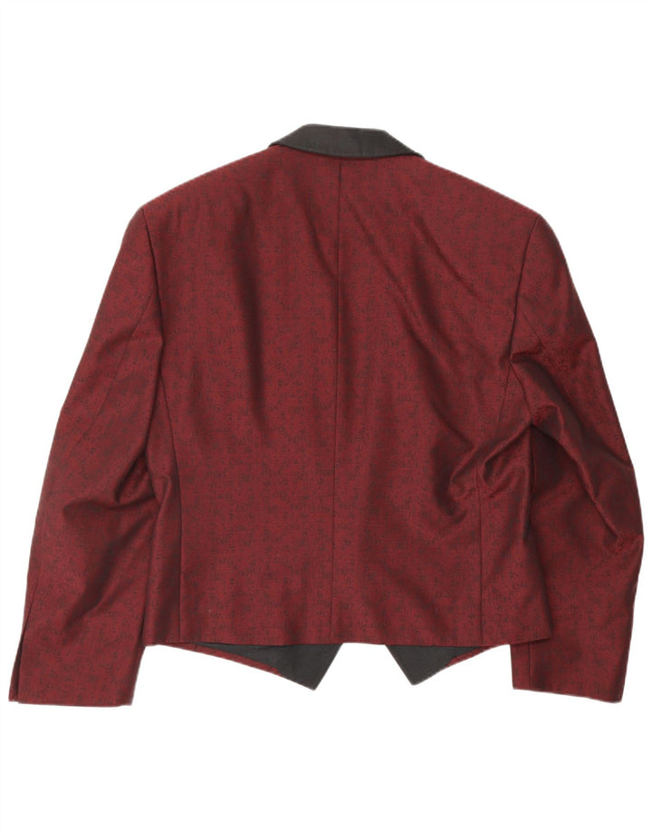 TREVIRA blazerjakke til mænd med 1 knap UK 38 Medium Rød Floral Classic
